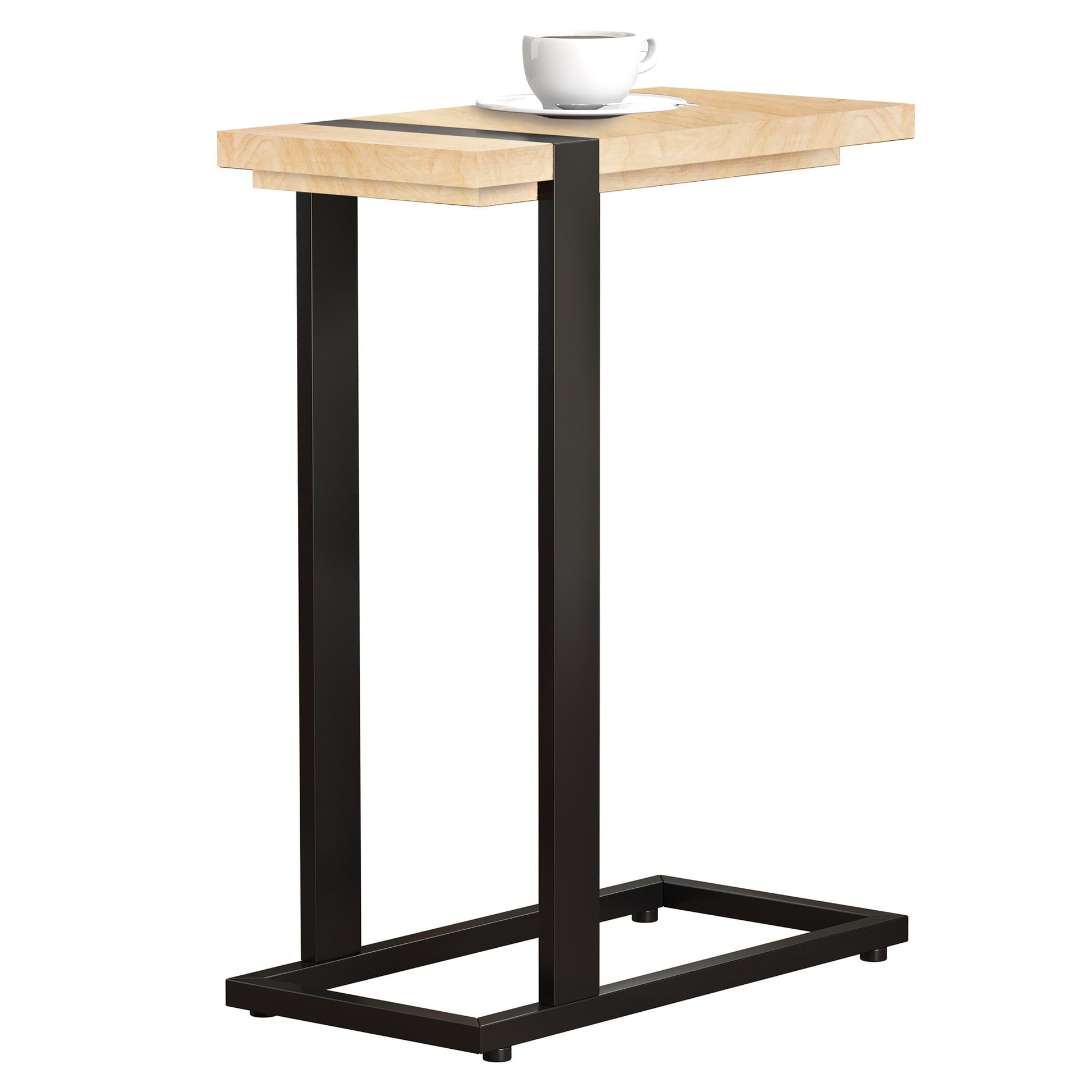 End Accent Table C-Shaped Taupe Black Metal