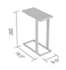 End Accent Table C-Shaped Brown Reclaimed Wood Black Metal