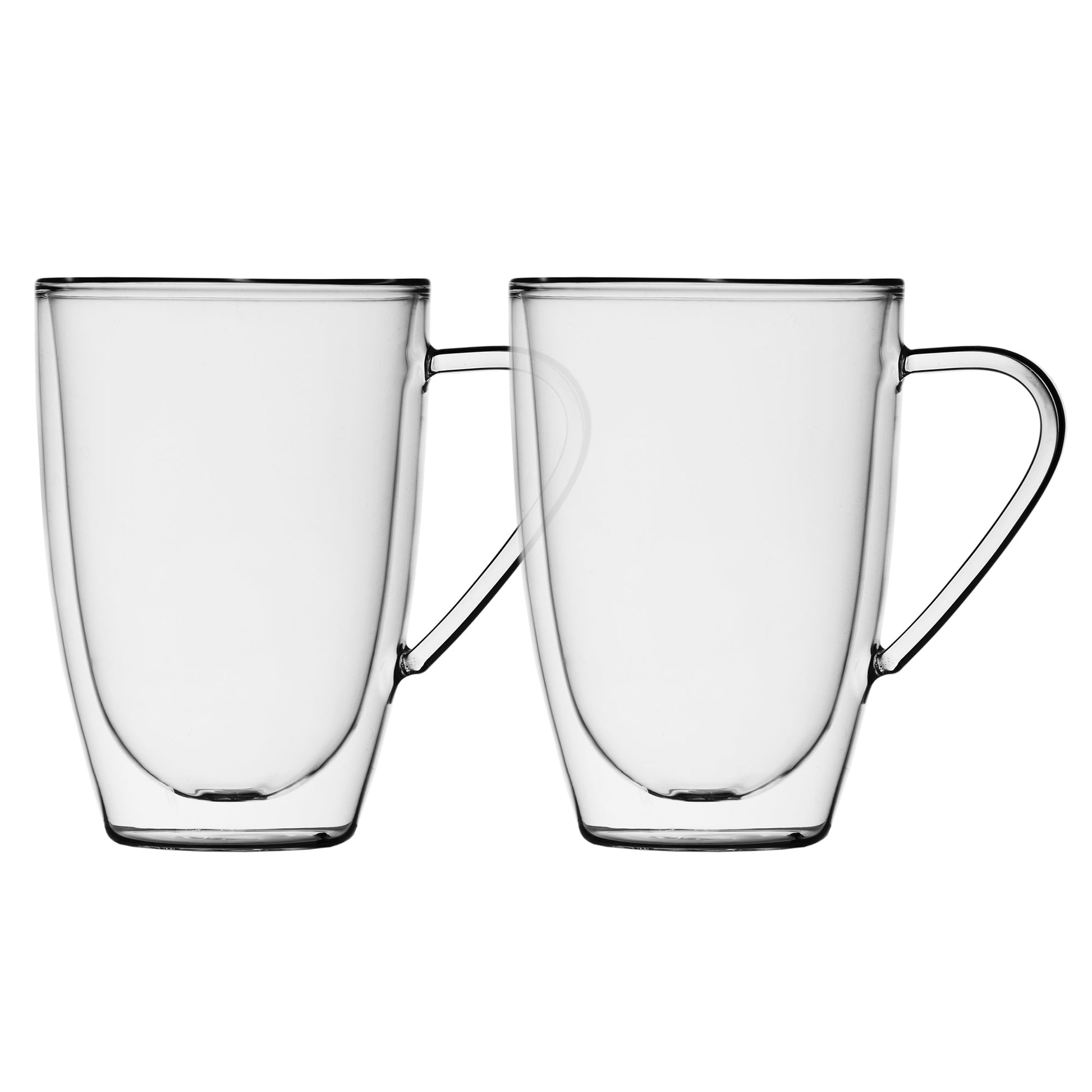 Insulated Double-Wall Glass Coffee Tea Hot or Cold Beverage Mug 4 Piece Set 435ml, Barista