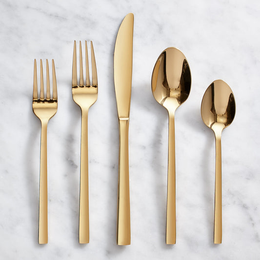 Flatware Silverware 20 Piece Cutlery Utensils Set for 4, Gold