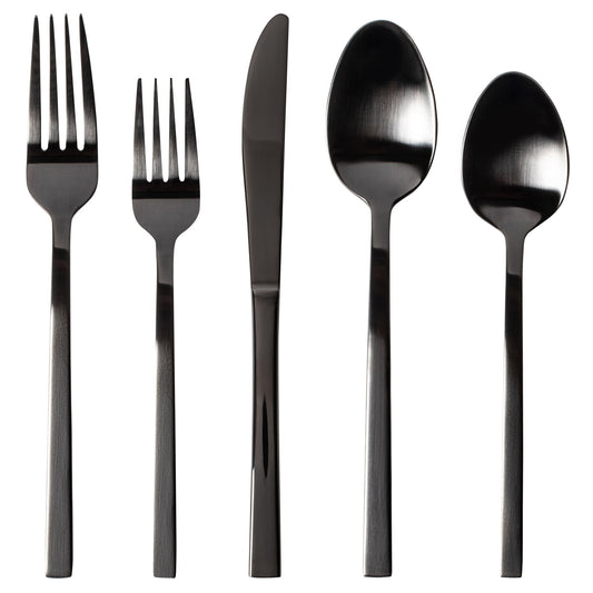 Flatware Silverware 20 Piece Cutlery Utensils Set for 4, Matte Black