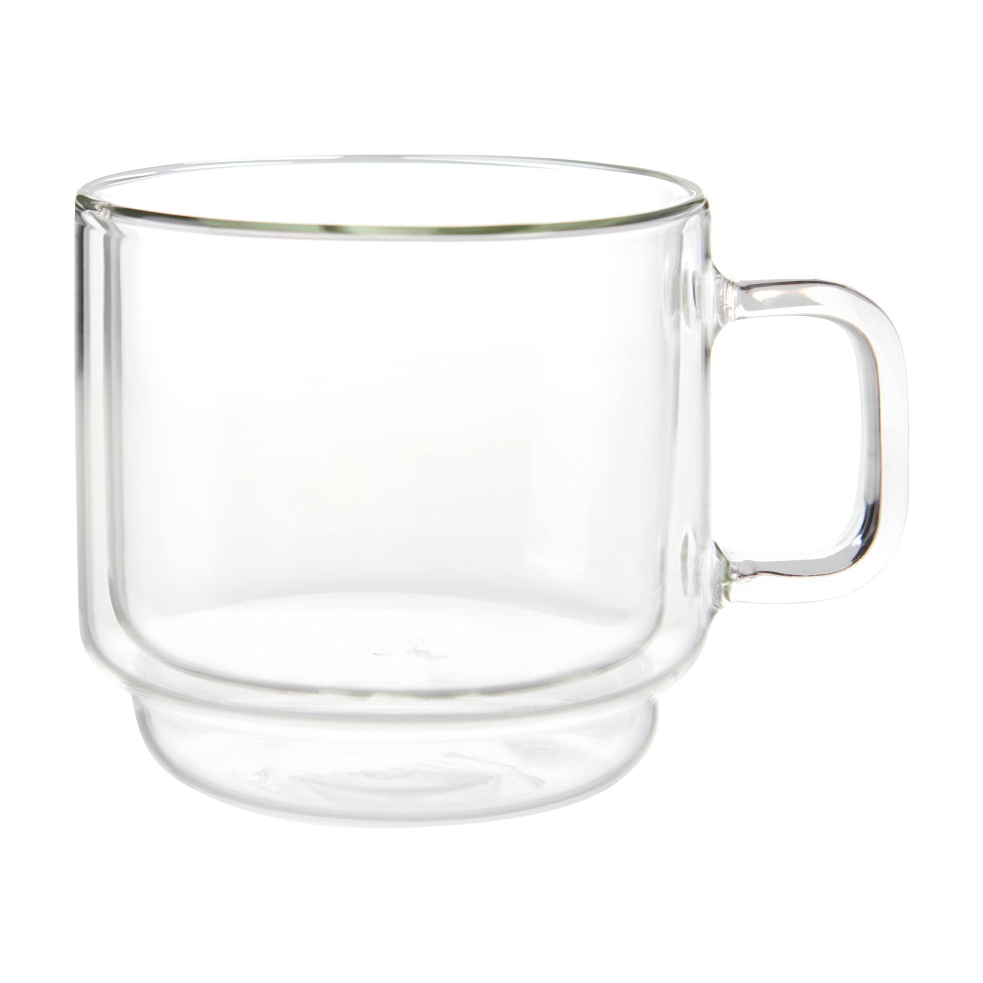 Insulated Double-Wall Glass Coffee Tea Hot or Cold Beverage Mug 2 Piece Set 350ml, Barista