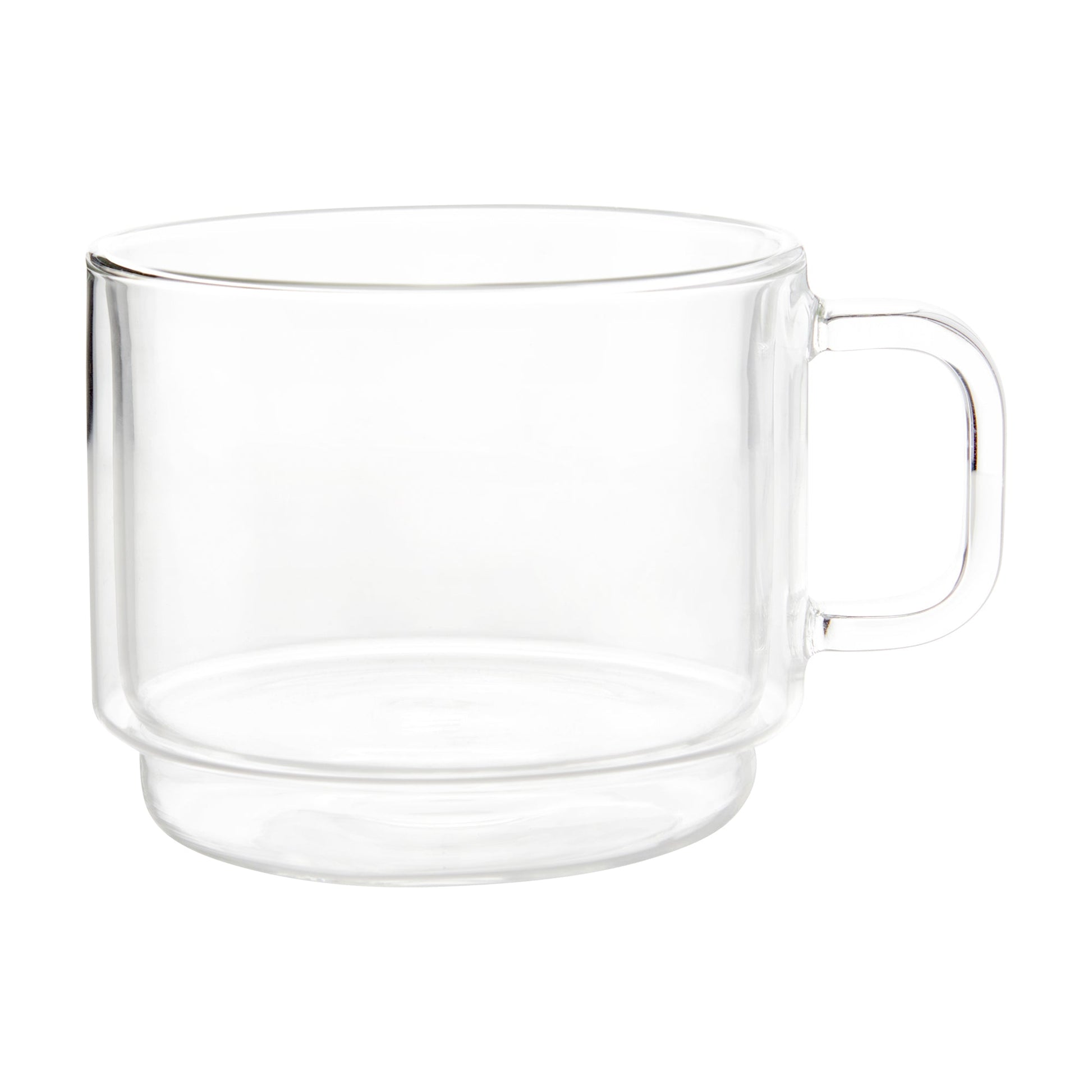 Insulated Double-Wall Glass Coffee Tea Hot or Cold Beverage Mug 2 Piece Set 500ml, Barista