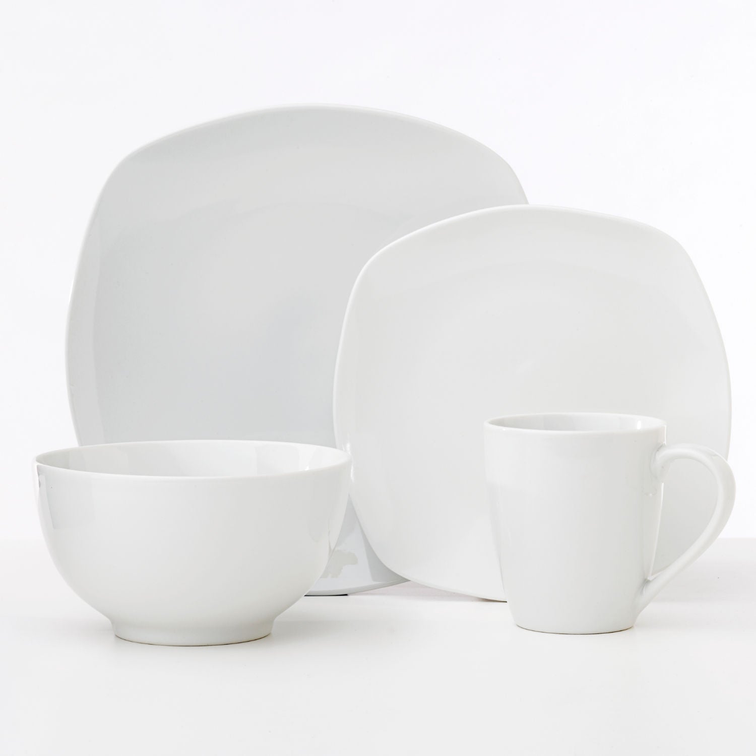 Dinnerware Set 16 Piece White Metric, Service for 4