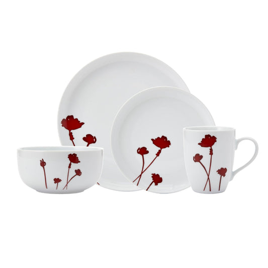 Dinnerware Set 16 Piece Scarlet, Service for 4